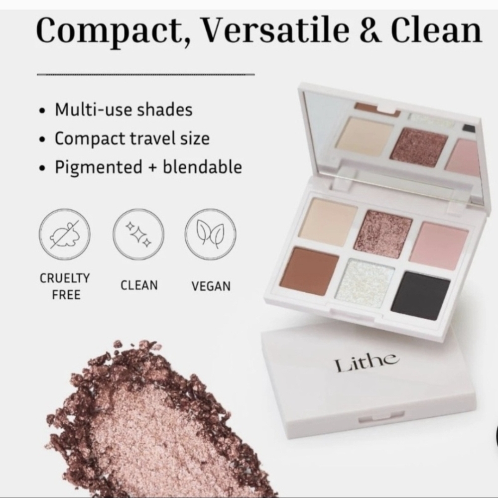 Lithe Radiant Eyeshadow Palette - Pink, Gold, White, Black, Brown - Picture 2 of 7